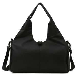 Gym Tote with Mat Carry Straps — Black